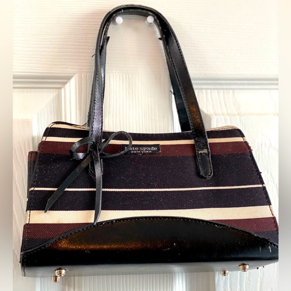 kate spade Handbags - Kate Spade mini hand held purse, Kate Spade New York mini bag. Brown stripes